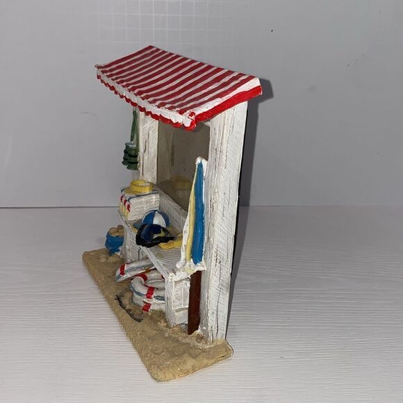 Ceramic 3D Beach Scene Photo Frame Bench Bucket Of Shells Towels Hats Lifesaver - Picture 4 of 11